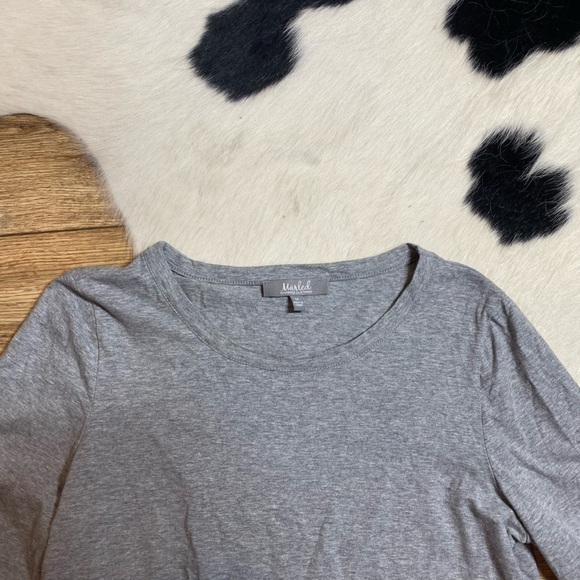 Anthropologie Marled Mixed Media Bell Sleeve Blouse - Picture 5 of 9